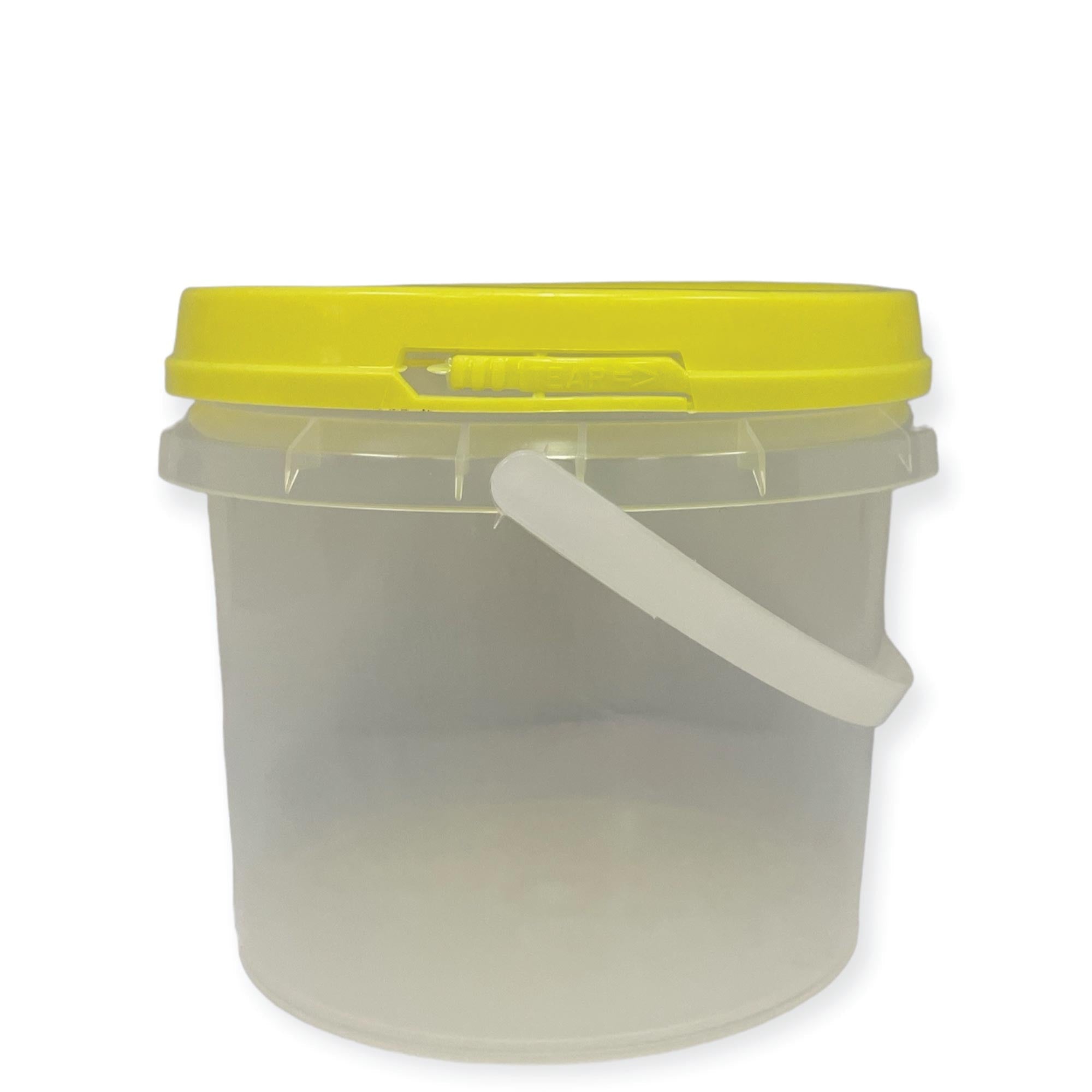Bulk 100 x 0.8L Empty Honey Bucket with Lid - 1Kg Clear Tamper Proof Plastic Tub